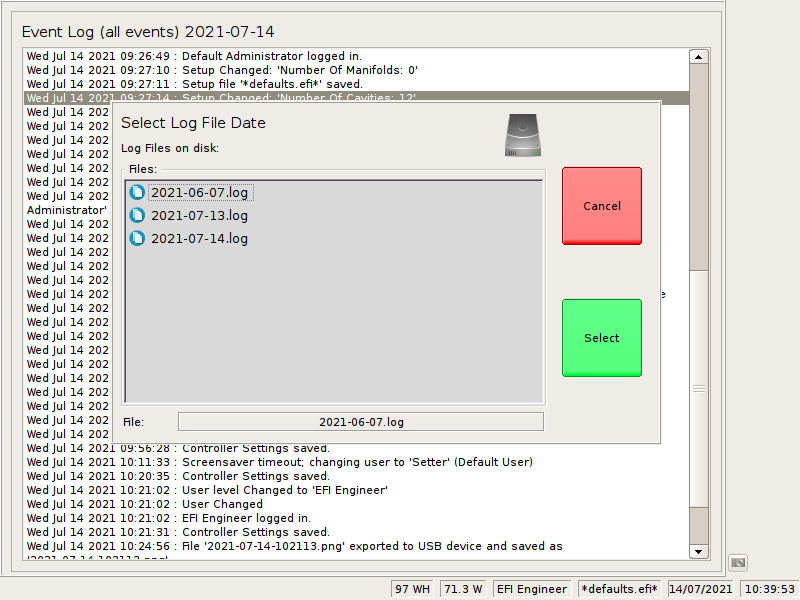 CM8 Filter Logs by Date
