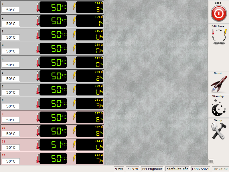 CM8 Zone Monitoring Screen